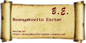 Bosnyakovits Eszter névjegykártya