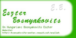 eszter bosnyakovits business card